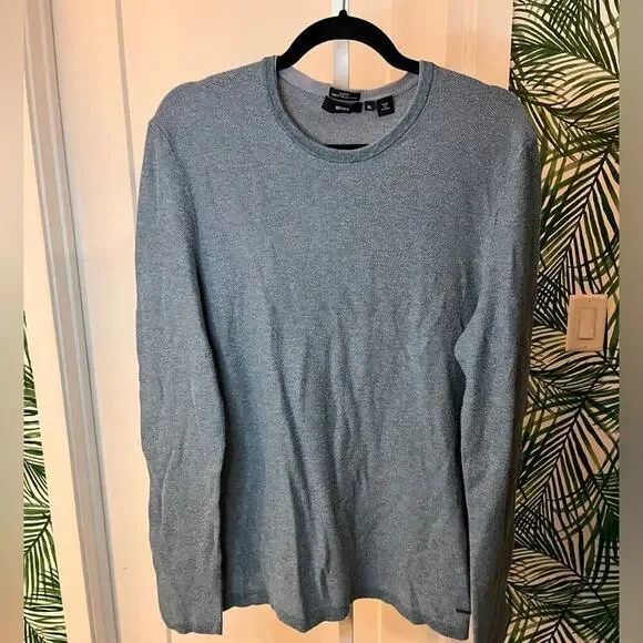 Hugo Boss Mens Blue Italian Yarn Light Sweater XL